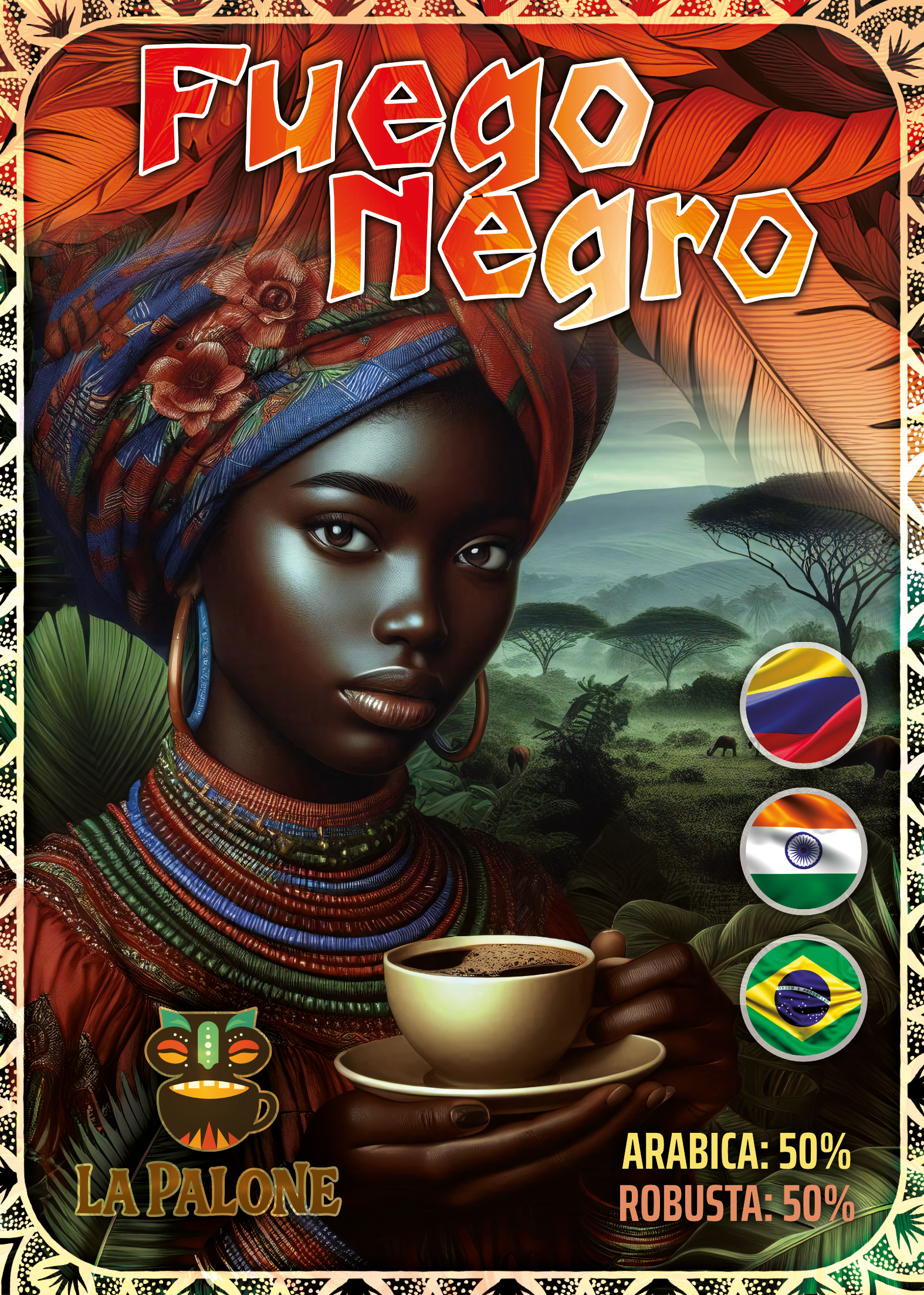 Kawa ziarnista FUEGO NEGO 50% Arabica 50% Robusta - obrazek 2